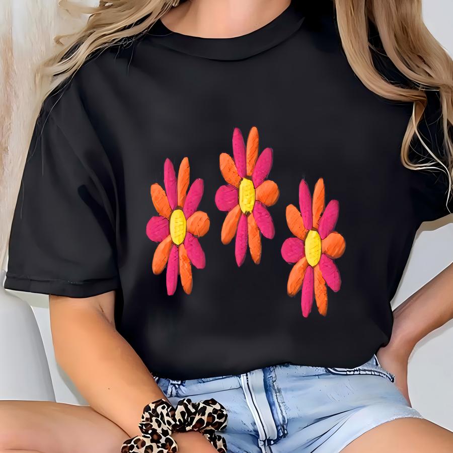 Cosmos Hoodie, Orange And Pink Flowers Shirt, Customizable Cosmo Flower Shirt, Wildflower Hoodie T-shirt