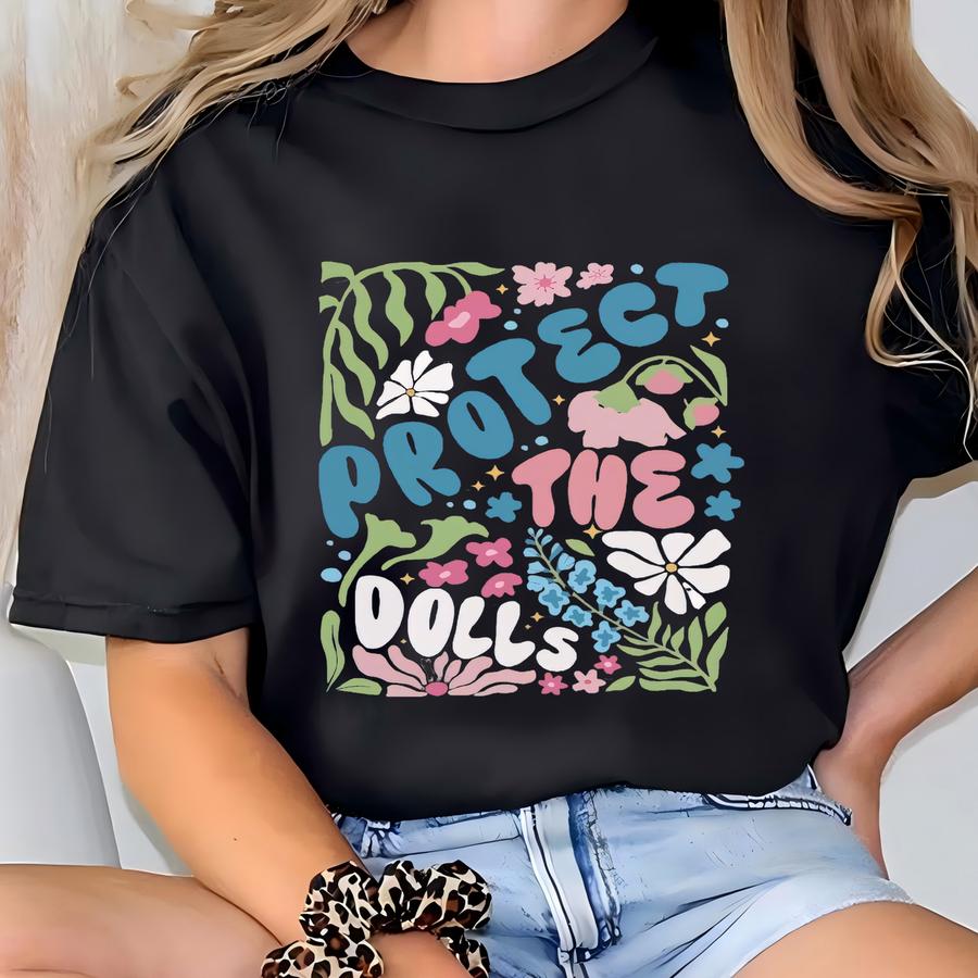 Retro Comfort Trans Hoodie, Protect The Dolls Shirt, Trans Rights Sweatshirt, Lgbtq Pride Gift, Nonbinary Crewneck, Social Justice Tee T-shirt