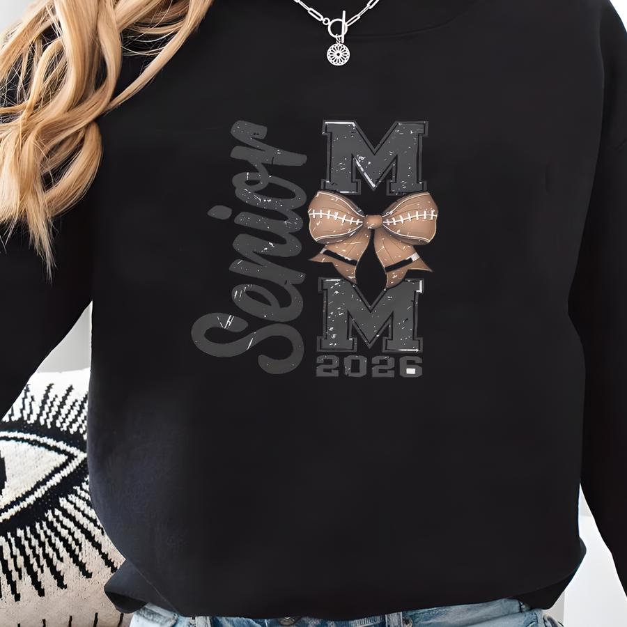 Senior Football Mom Hoodie Personalized Football Senior Mom Sweatshirt 2026 Senior Night Football Mom Gift Custom Coquette Bow Shirt Sweatshirt