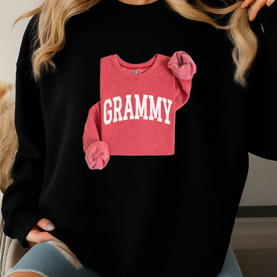Grandma Sweatshirt Personalized Collegiate Crewneck Sweater Unisex Heather Sport Scarlet Red Sweatshirt