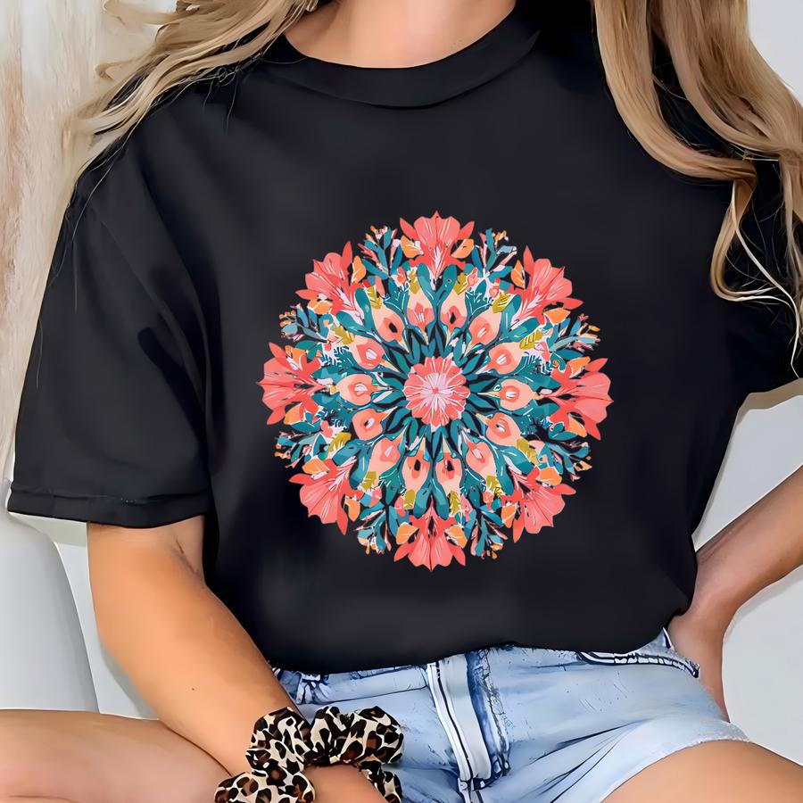 Floral Mandala Hoodie T-shirt