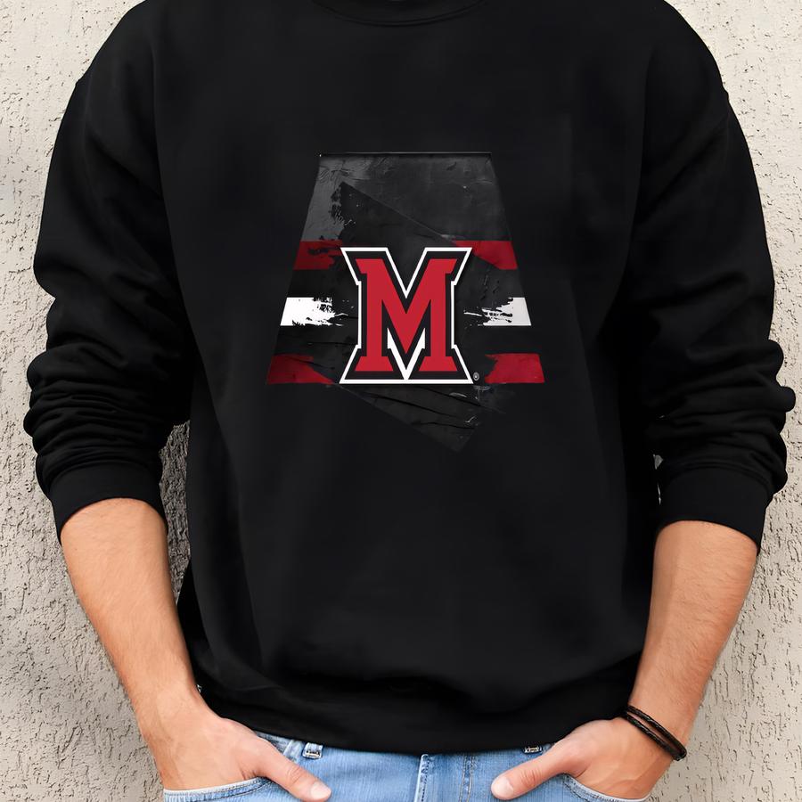 Miami Of Ohio Backlit Pendant Box Light | Metal Framed Billiard Light | Muoh Redhawks Pool Table Box Pendant Light Sweatshirt