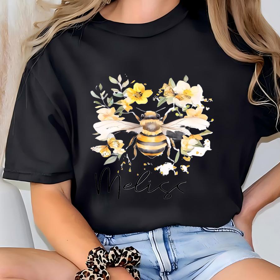 Personalized Floral Bee Coffee Mug - Bee Mug Personalized - Bee Gifts - Bee Coffee Cup - Bee Gift For Her - Bee Coffee Cup - Bee Lover Gifts T-shirt