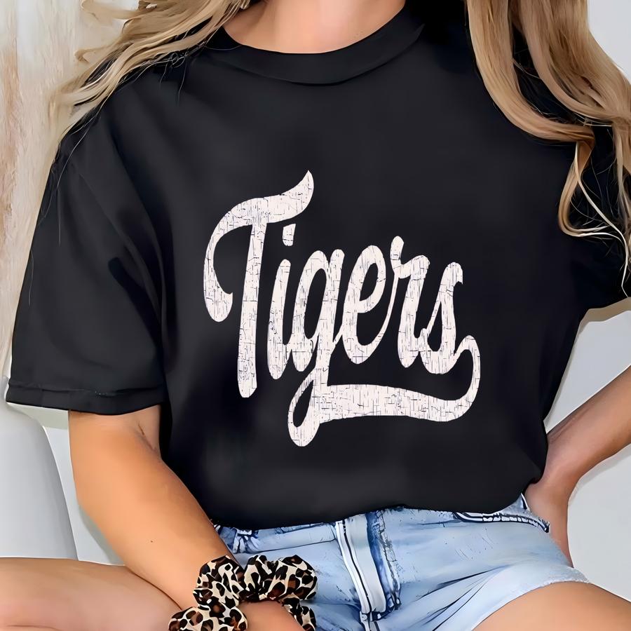 Dark Purple Tigers Shirt Pastel Purple Tigers Tshirt Tigers T Shirt Tigers Game Day For Women T-shirt