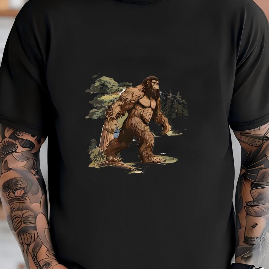 Bigfoot Redwood Forest Toddler Sweatshirt - Sasquatch Kids Sweatshirt - Cute Cryptids Outfit - Natural Pullover Sweater T-shirt