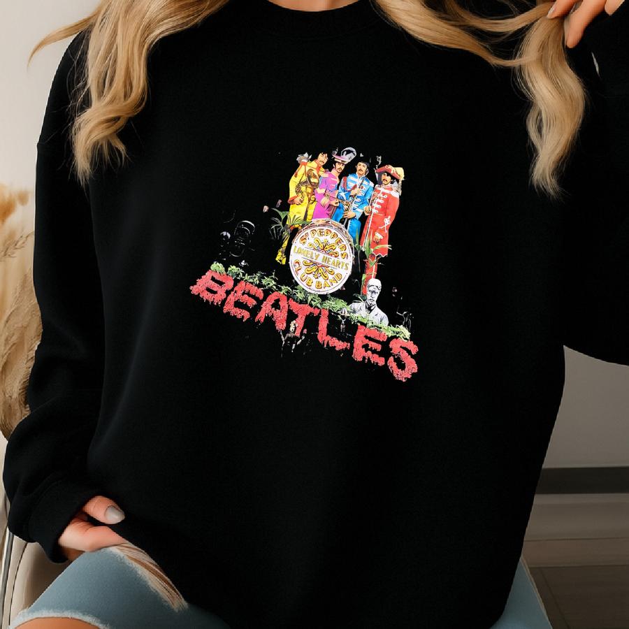 Vintage 1999 Beatles Sgt Peppers Club Band Lonely Hearts Apple Corporation Music Graphic Shirt Size Xl Sweatshirt