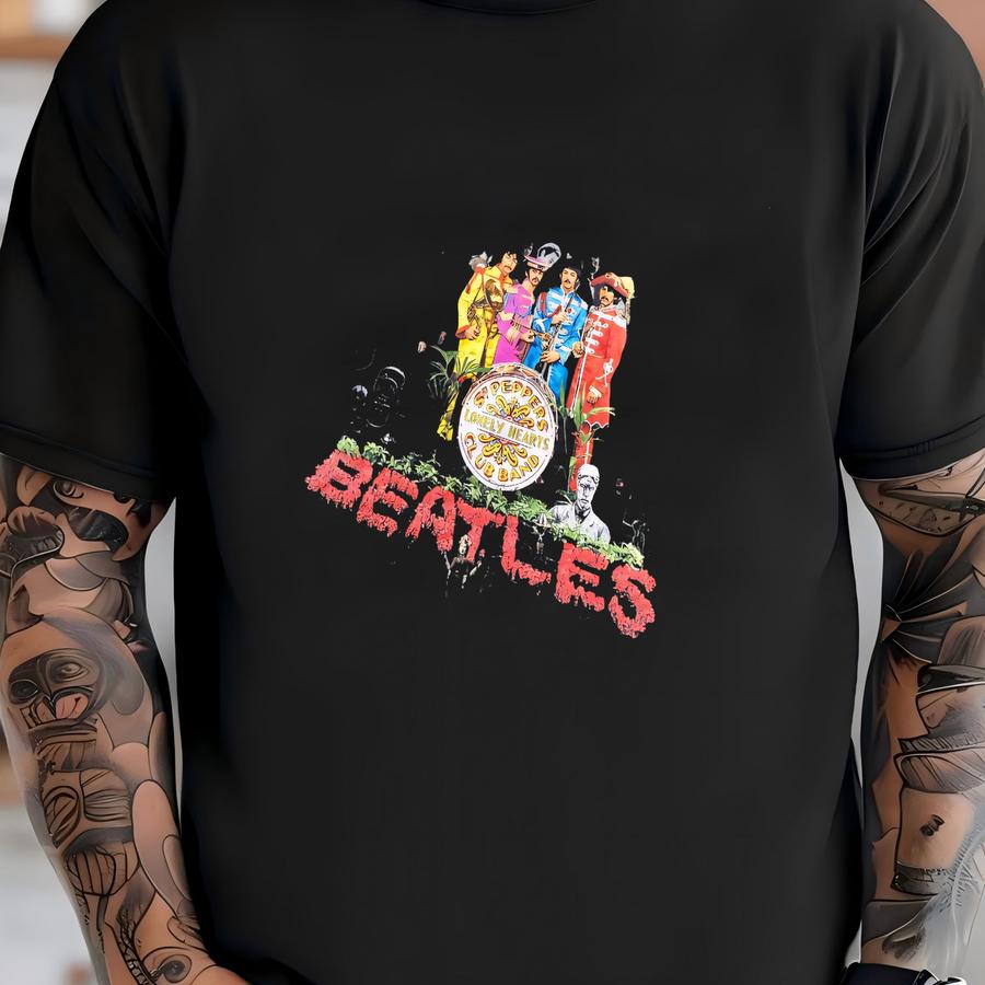 Vintage 1999 Beatles Sgt Peppers Club Band Lonely Hearts Apple Corporation Music Graphic Shirt Size Xl T-shirt