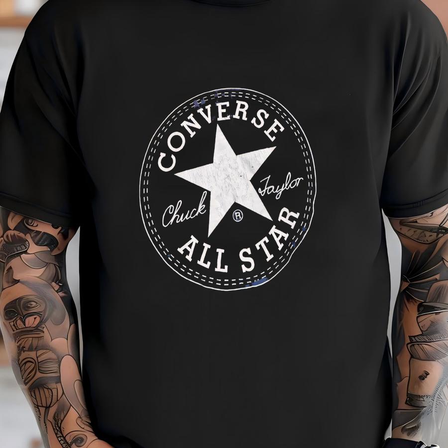 Vintage 90s All Star Chuck Taylor Basketball Sneakers Promo L/s Logo Graphic Shirt Usa Size Large T-shirt