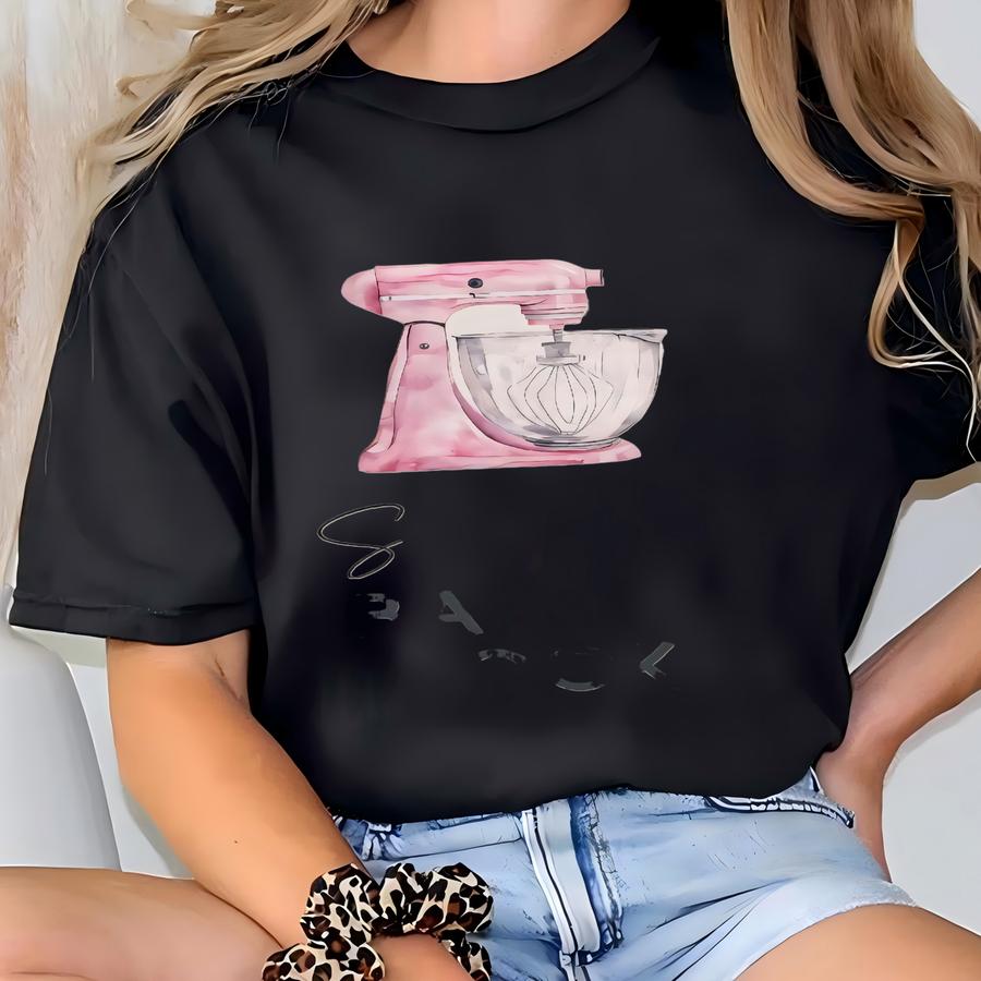 Blank Baking Recipe Notebook Gift Baker Personalized Bake Journal Custom Name Book Watercolor Mixer Pink Beige Recipe Journal Aesthetic Book T-shirt