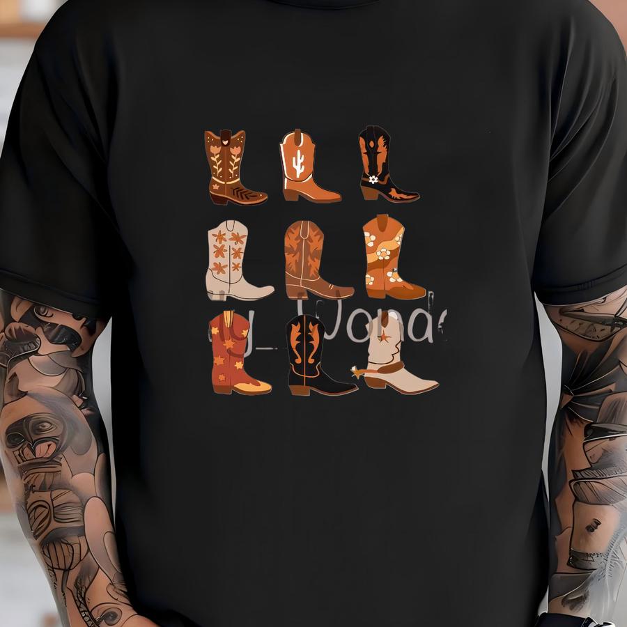 Cowboy Boots College Tee T-shirt