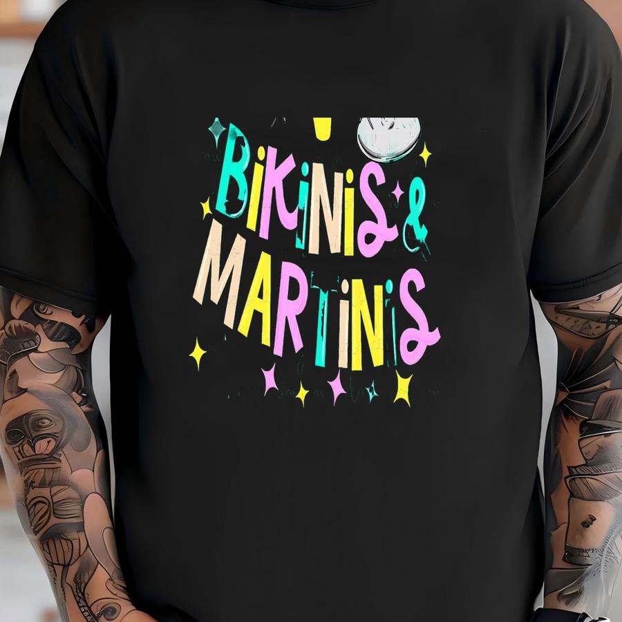 Bikinis Martinis Png | Spring Summer Png | Instant Download | Preppy | Coloful | Bright | Dtf | Hand Drawn | Summer | Expresso Martini T-shirt