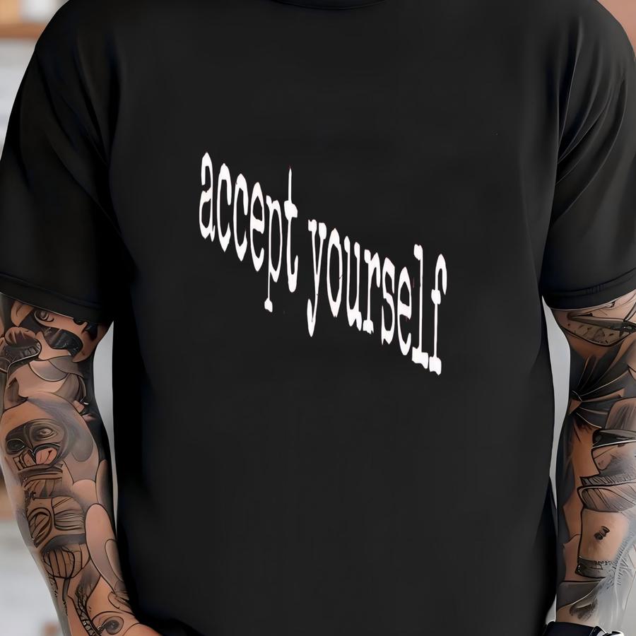® Accept Yourself Hoodie, Positive Self-love Quote Tee For Women Or Men, Uplifting Mental Health Hoodie, Inspirational Gift T-shirt