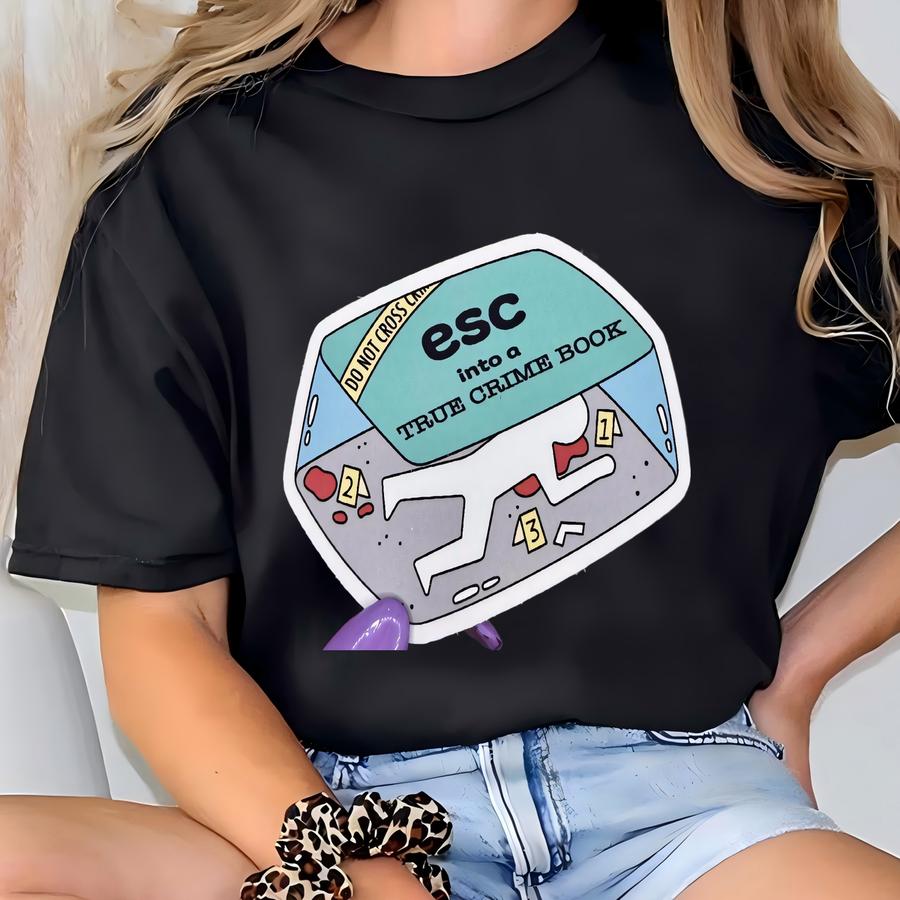 True Crime Esc Key Sticker: Book Lover Gift T-shirt