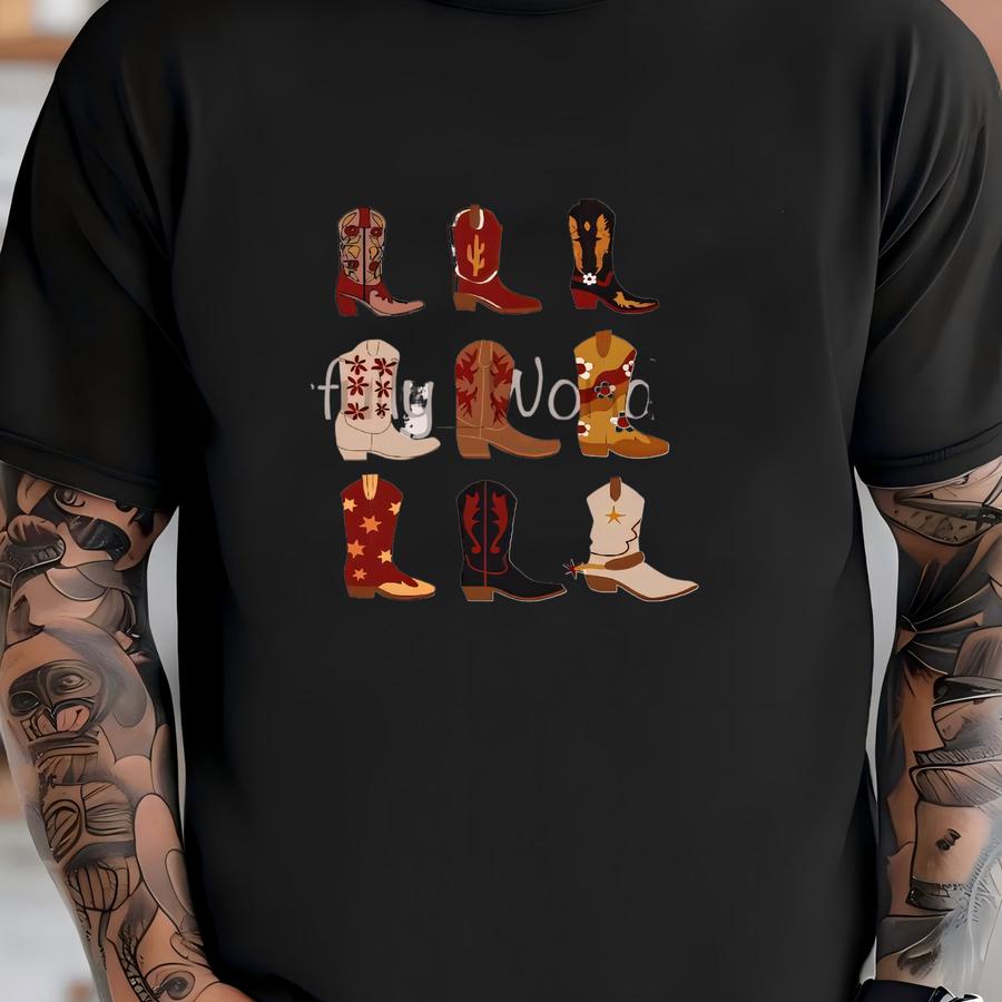 Cowboy Boots College Tee T-shirt