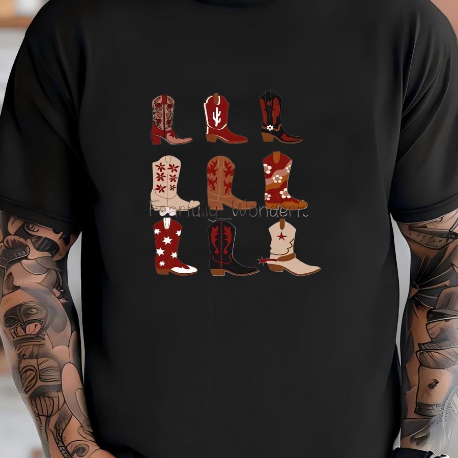 Cowboy Boots College Tee T-shirt