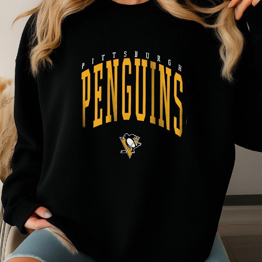Pittsburgh Hockey Sweatshirt, Pittsburgh Hockey Crewneck, Retro Pittsburgh Hockey Sweatshirt, Pittsburgh Penguins Sweater, Hockey Fan Gifts Sweatshirt