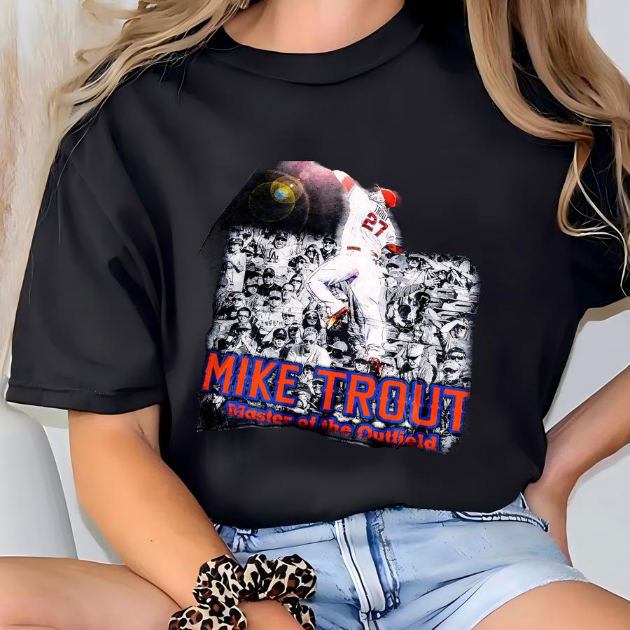 Vintage Mike Trout Hoodie, Los Angeles Baseball Heavy T Shirt, Oversized Washed Sweatshirt, Unisex Faded Shirt, Gift For Him Gift For Her. T-shirt