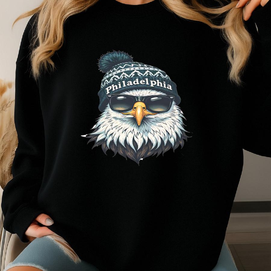 Eagles Sweatshirt, Eagles Mascot Crewneck Sweatshirt