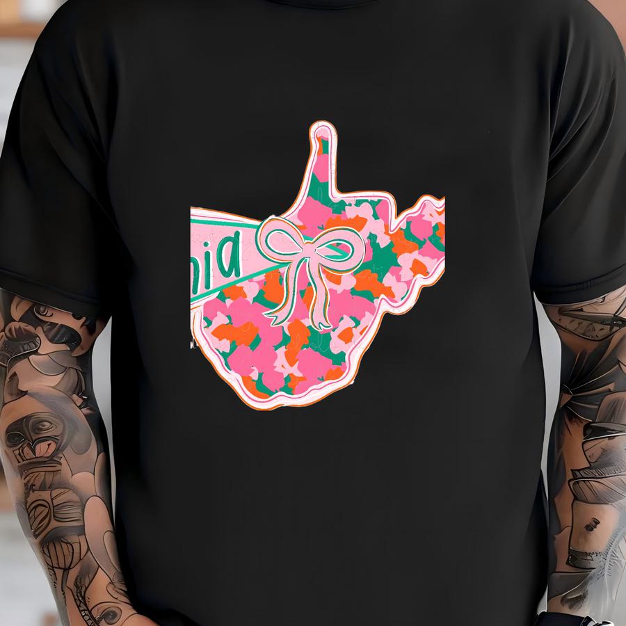 West Virginia Preppy State Pennant Flag | Hand Dawn Png | Digital Instant Download | Uwv | Sublamination | Dtf Transfer | High Quailty T-shirt