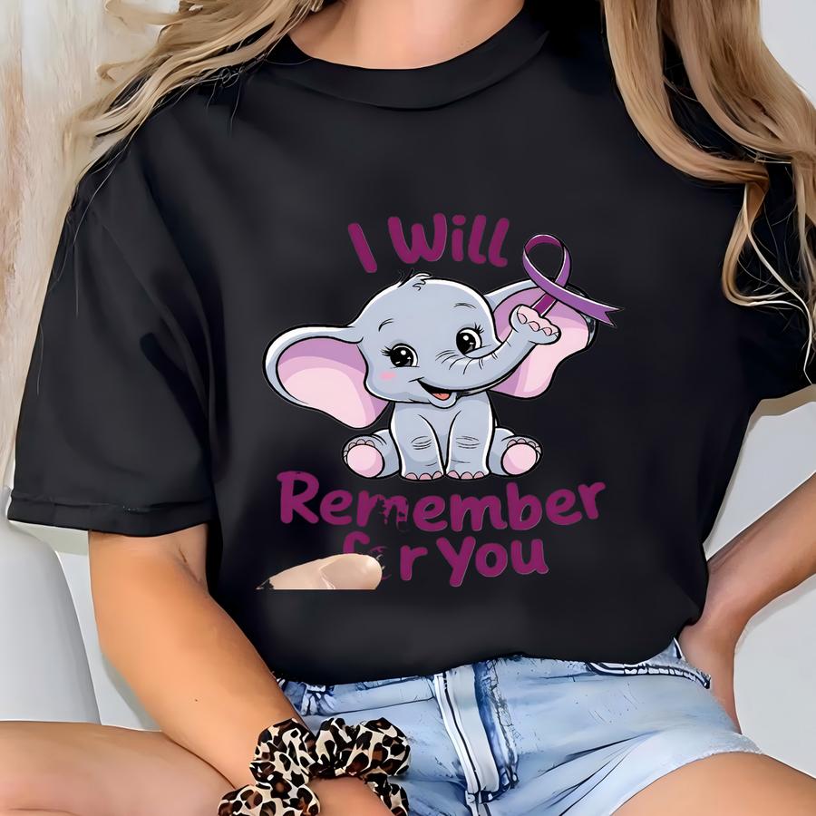 Alzheimer Endalz I Will Remember For You Dtf Transfers | Ready To Press Alzheimer's Awareness Endalz Direct To Film Transfers T-shirt