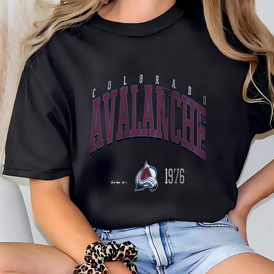Colorado Avalanche Sweatshirt, Colorado Hockey Crewneck, Retro Colorado Hockey Shirt, Retro Colorado Avalanche Ice Hockey Fan Sweater T-shirt