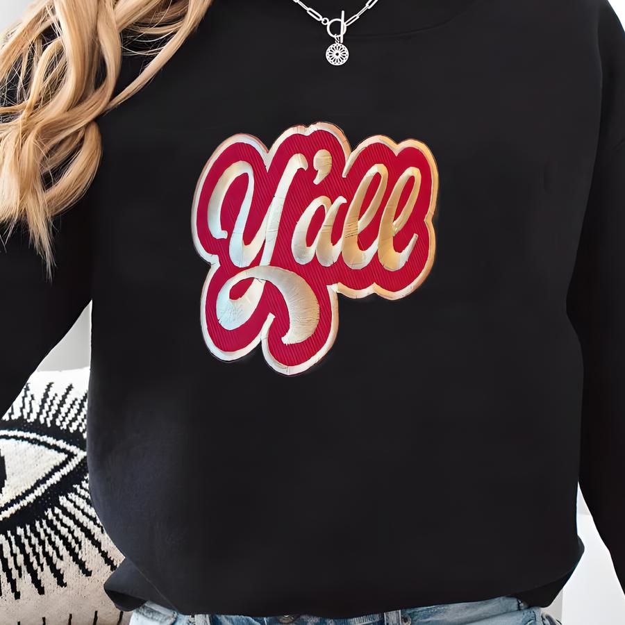 Ready To Ship - Y'all Trucker Hat In White Sweatshirt