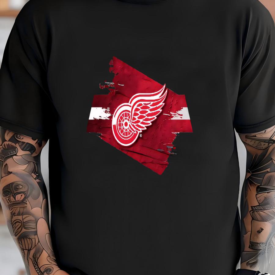 Detroit Red Wings Backlit Pendant Box Light | Metal Framed Billiard Light | Officially Licensed Hockey Pool Table Box Pendant Light T-shirt