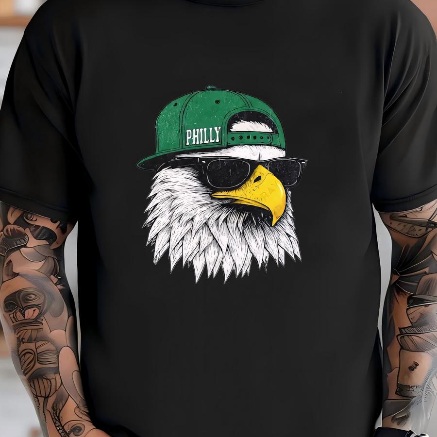 Vintage Philadelphia Football Crewneck Sweatshirt, Backwards Hat Fan Gift, Game Day Apparel, Eagles Unisex Top, Retro Team Wear T-shirt