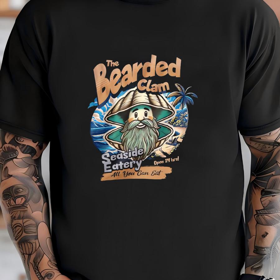 The Bearded Clam Seaside Eatery Hoodie, Unisex Crewneck Hoodie, Sweatshirt For Him And Her, Trending Shirt T-shirt