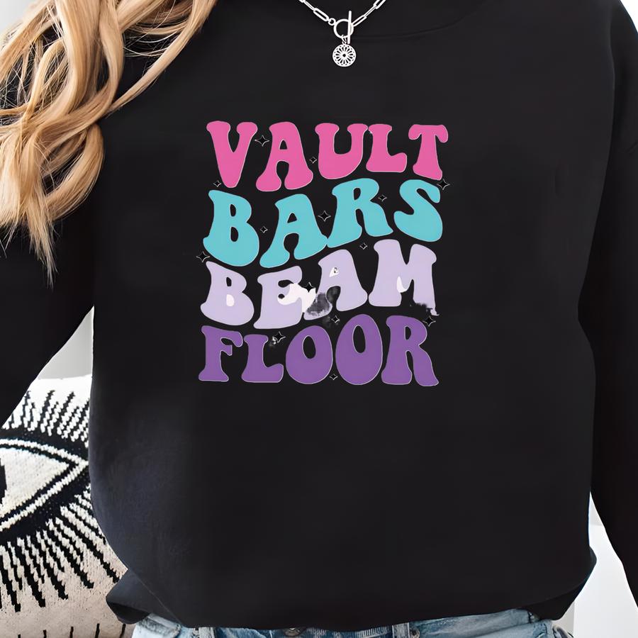 Personalized Gymnast Sweatshirt, Custom Gymnast Hoodie, Custom Girls Gymnast Sweatshirt, Vault Floor Barn Beam Shirt, Gift For Gymnast Sweatshirt