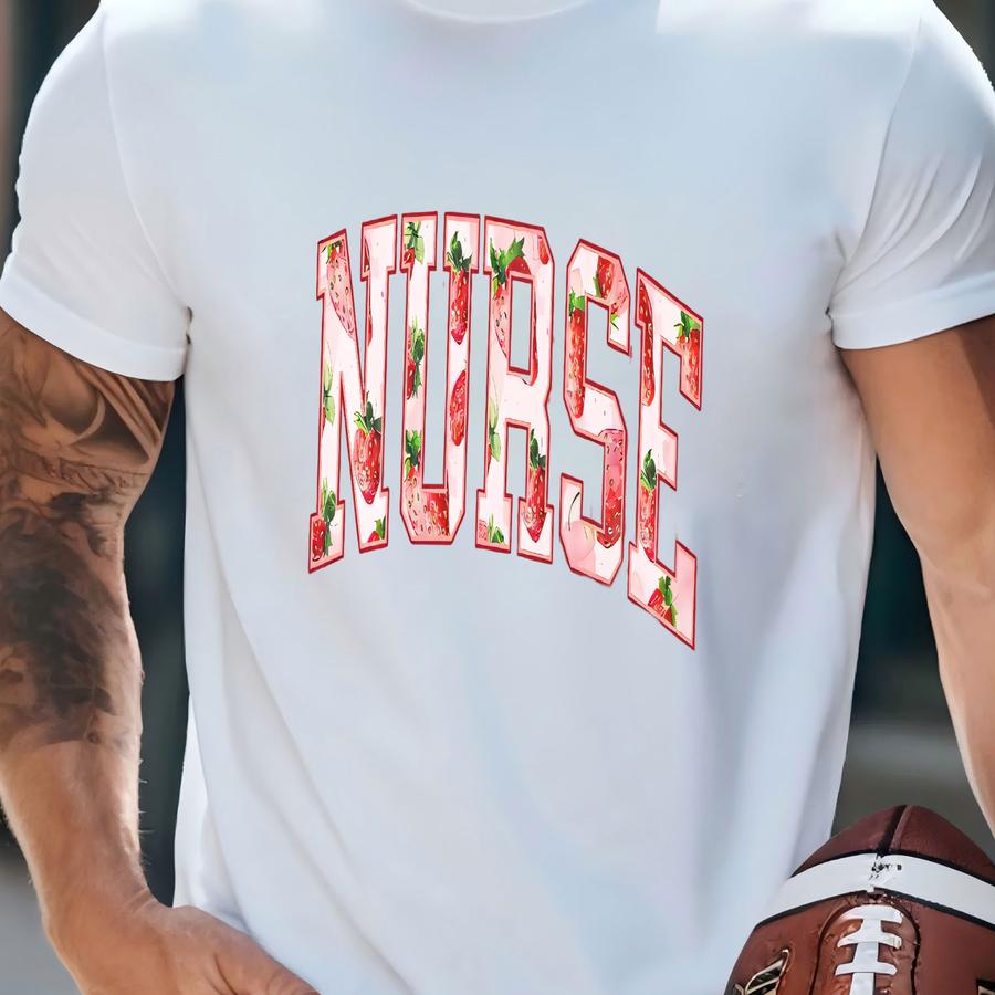 ® Strawberry Nurse Shirt, Nurse Hoodie, Rn Shirt, Nursing School Shirt, Registered Nurse Shirt, Nurse Gift, Strawberry Shirt T-shirt