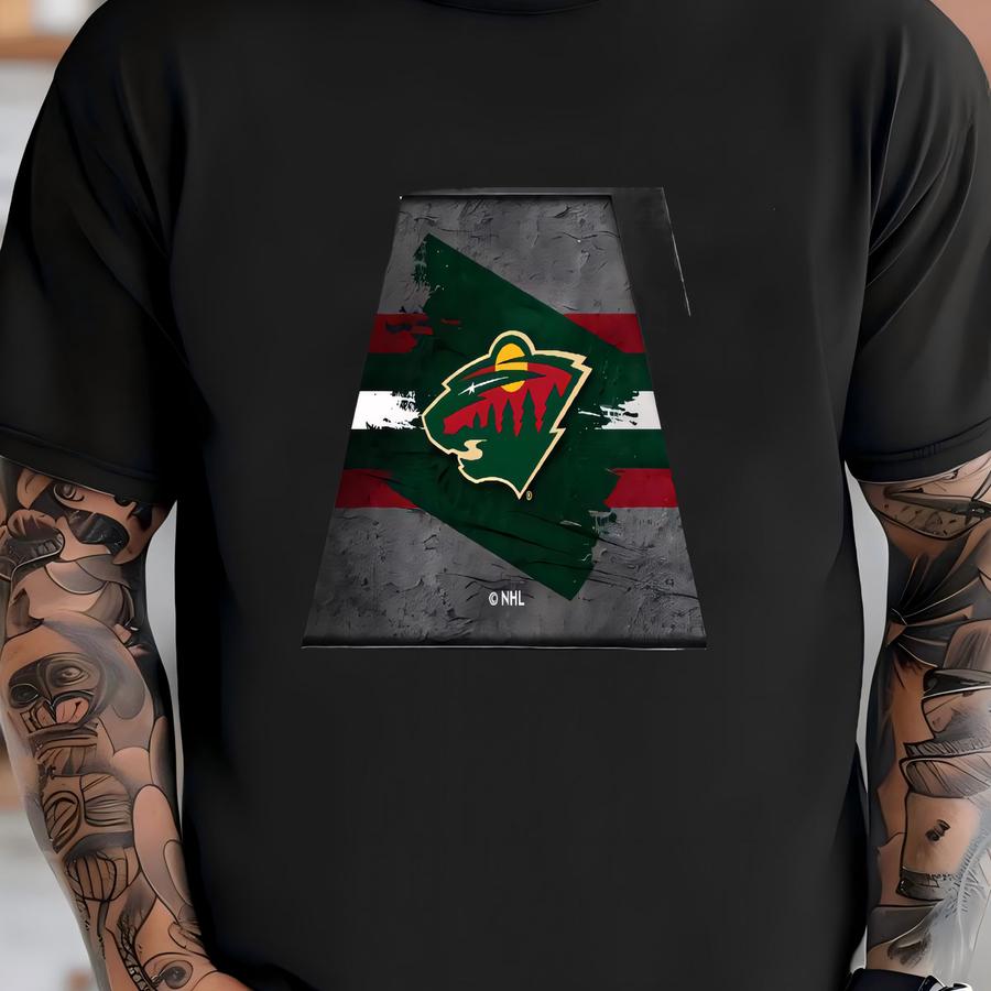 Minnesota Wild Backlit Pendant Box Light | Metal Framed Billiard Light | Officially Licensed Hockey Pool Table Box Pendant Light T-shirt