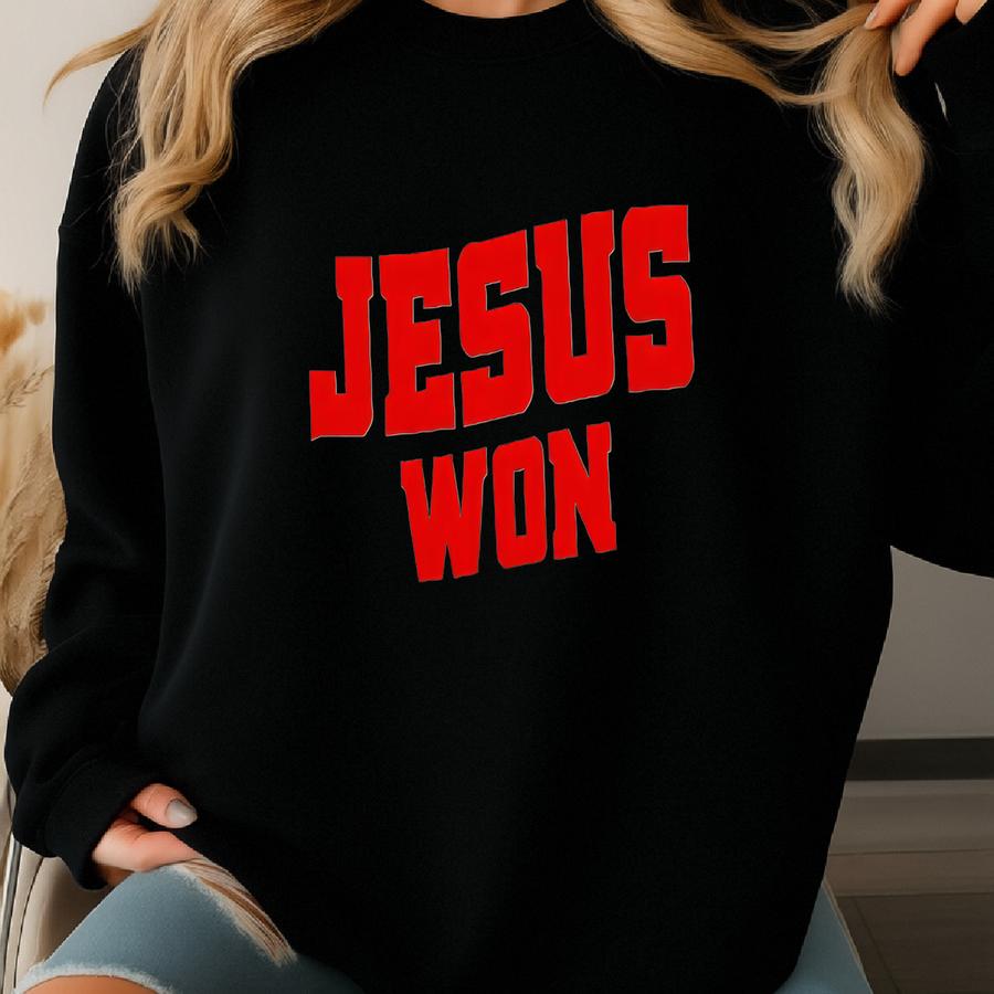 Unisex Jesus Won T-shirt Pilgrimages Christian Clothing Church Events Faith-based Apparel God Believers Religious Tee Catholic Gift Bible Sweatshirt