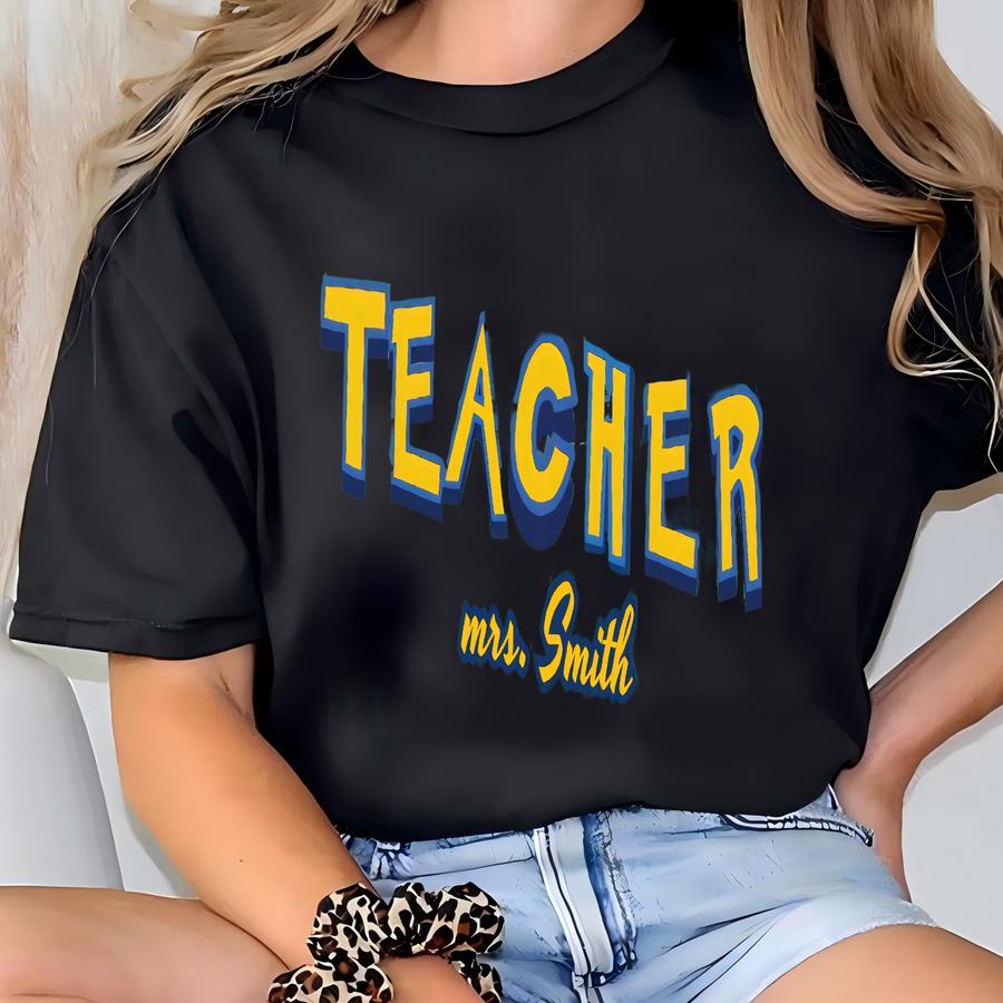 Custom Poke Font Shirt For Teacher | Gift To Teacher | Tv Series Tshirt | Trend Gift | Cartoon Shirt, 90s Nostalgia Shirt T-shirt