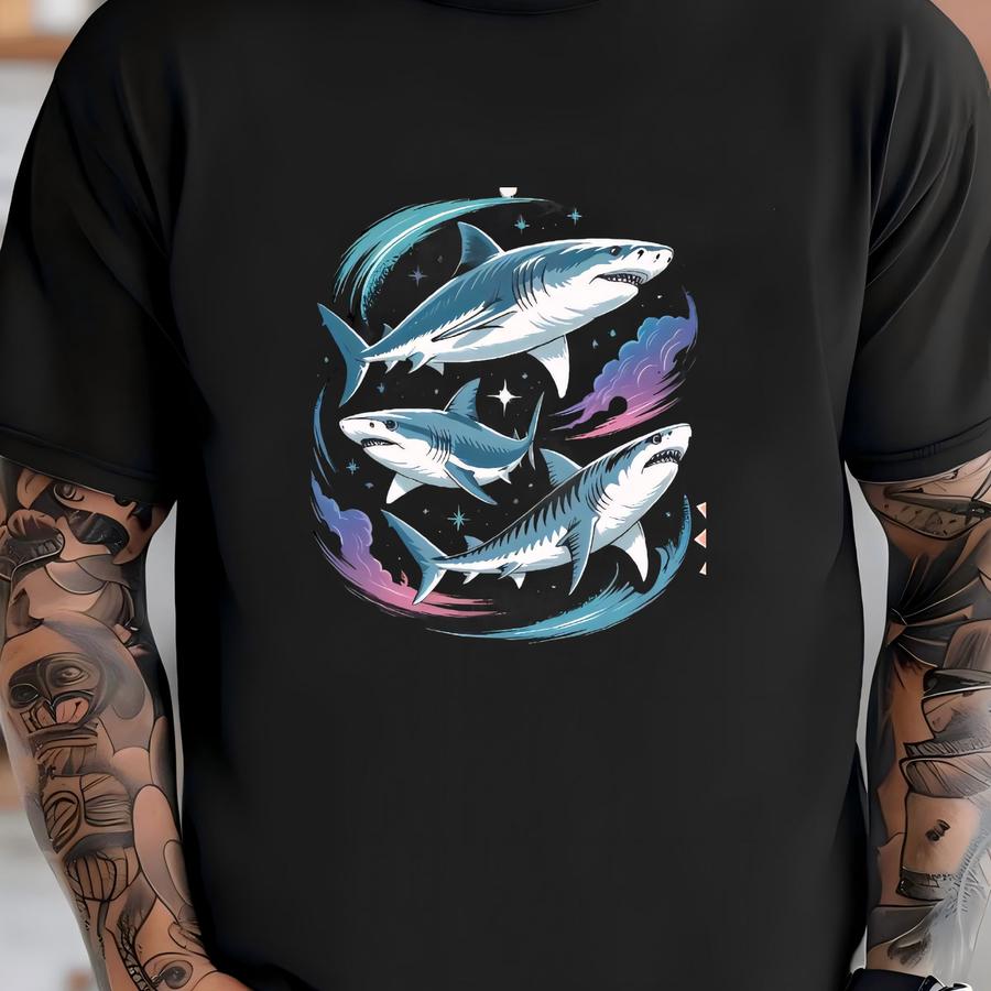 Retro Shark Bootleg Distressed Shirt, Three Sharks Vintage 90s Y2k Tee, Funky Fashion Apparel Cute Hoodie, For Her T-shirt