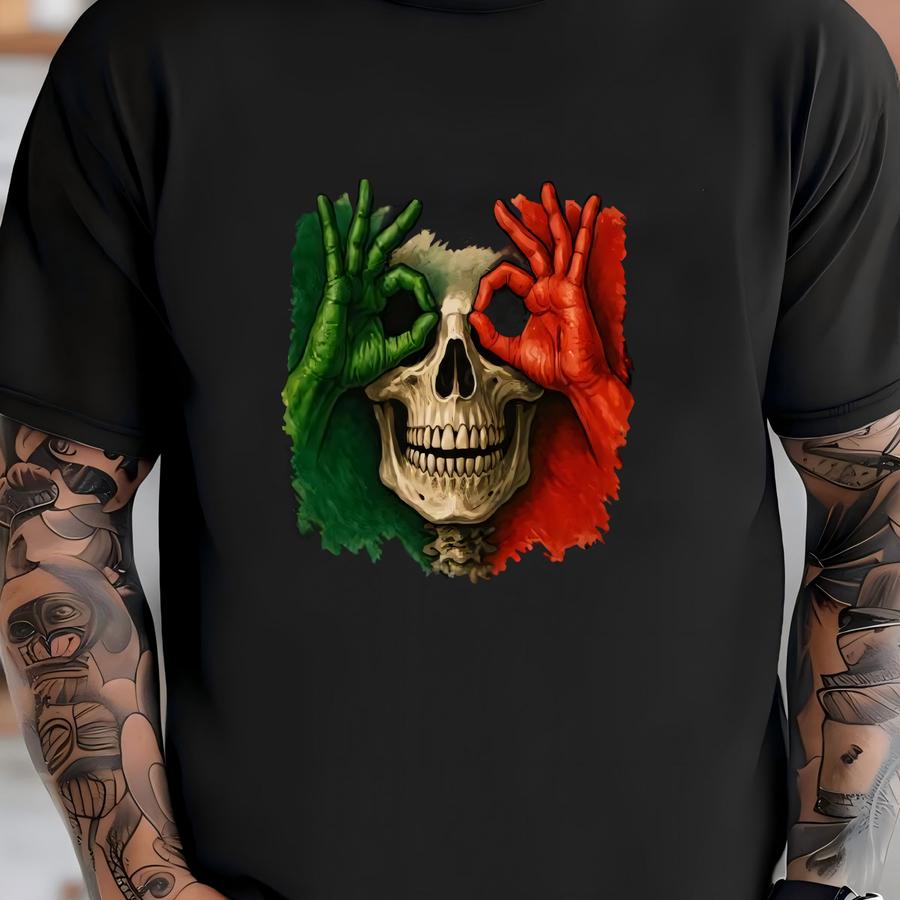 Mexico Hoodie, Mexico Skull Hoodie, Mexican Sweatshirt, Mexican Skull, Mexico Flag, Mexican Pride, Brown Pride, Mexico Pride T-shirt
