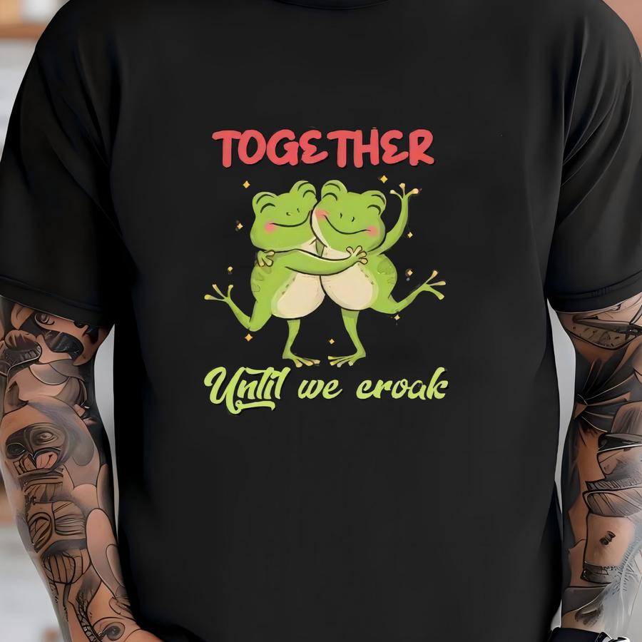 Together Until We Croak, Funny Couple Shirt , Wedding Frog Illustration, Anniversary Engagement, Funny Wife Shirt, Anniversary Gift, T-shirt