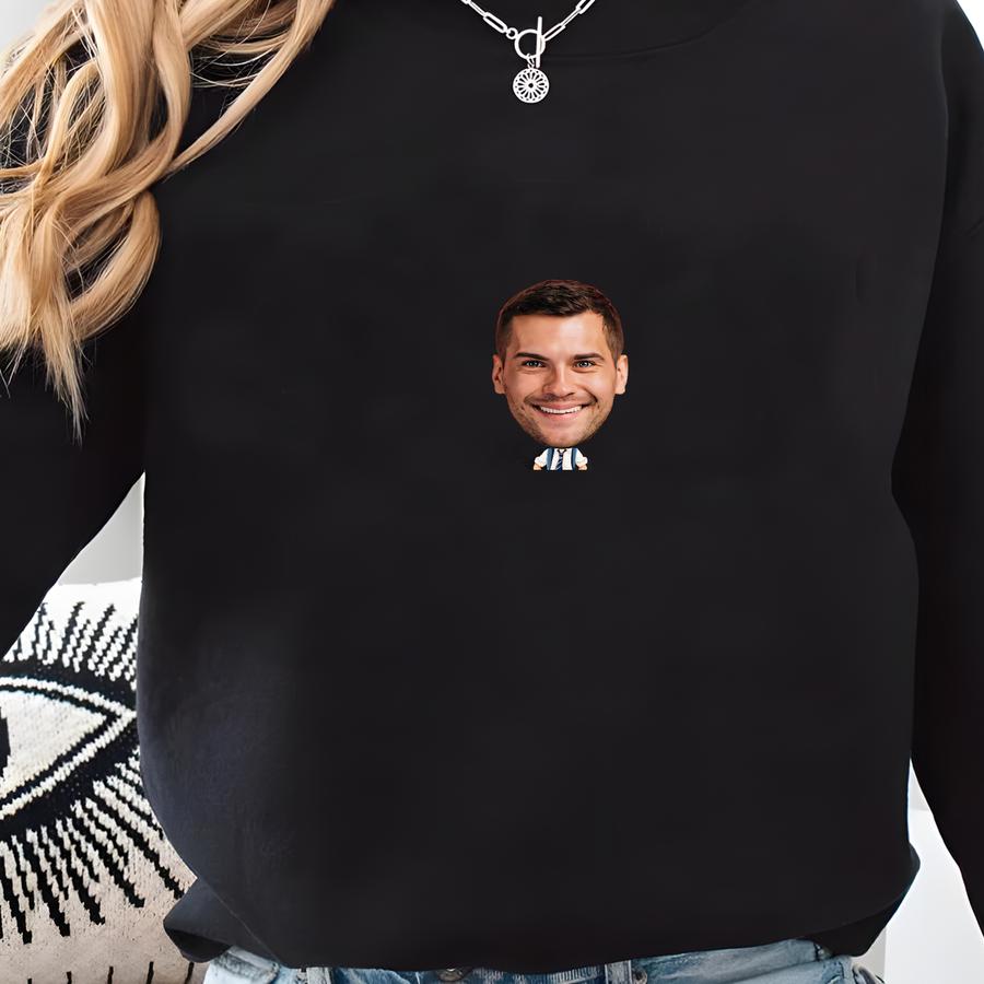 Custom Cartoon Face Birthday Sweatshirt, Funny Personalized Hoodie For Party Guests, Matching Birthday Shirts, Unique Gift For Him Or Her Sweatshirt