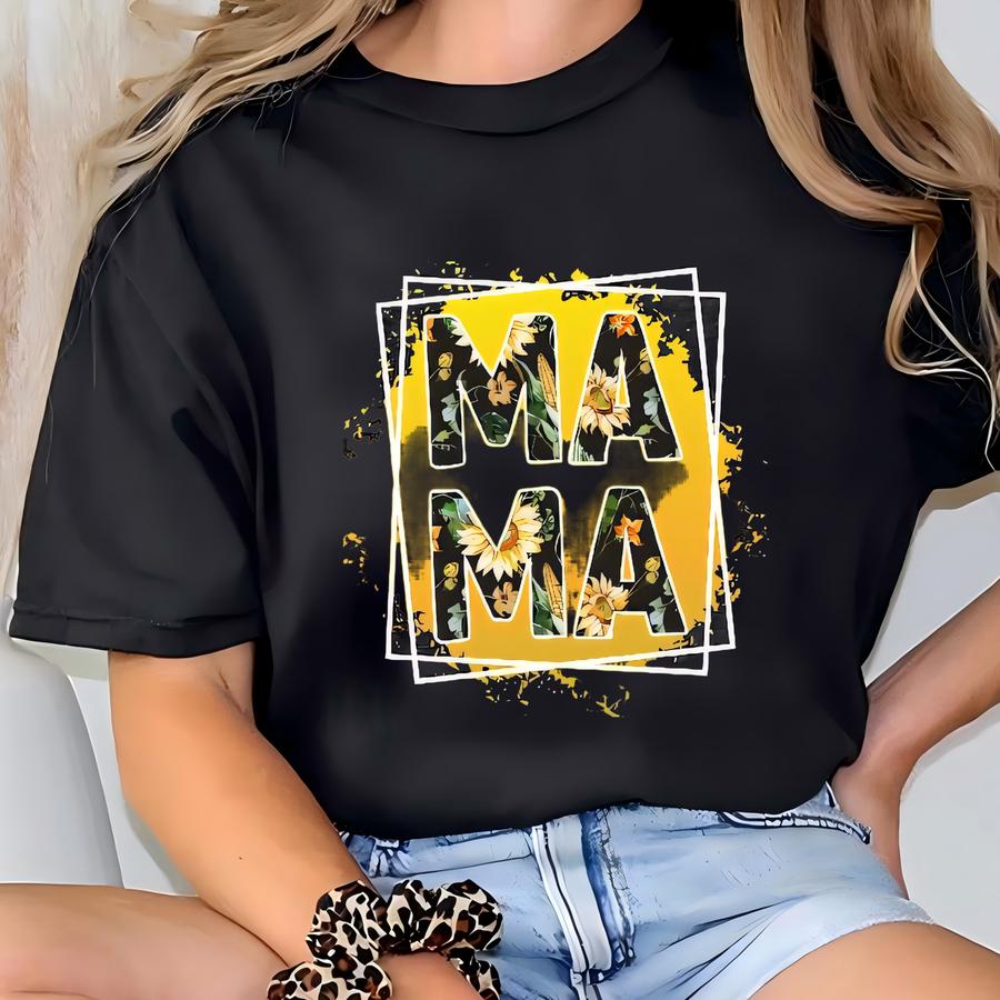 Mama Flower Shirt: Mother's Day Mom Crewneck T-shirt
