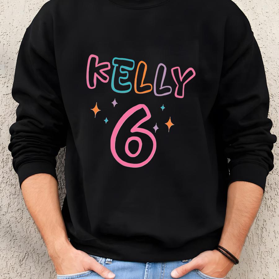 Custom Girls Birthday Shirt, 6th Birthday Girls Shirt, Girls Birthday Party Tee, Personalized Name And Age Birthday Shirt, Girls Bday Tshirt Sweatshirt