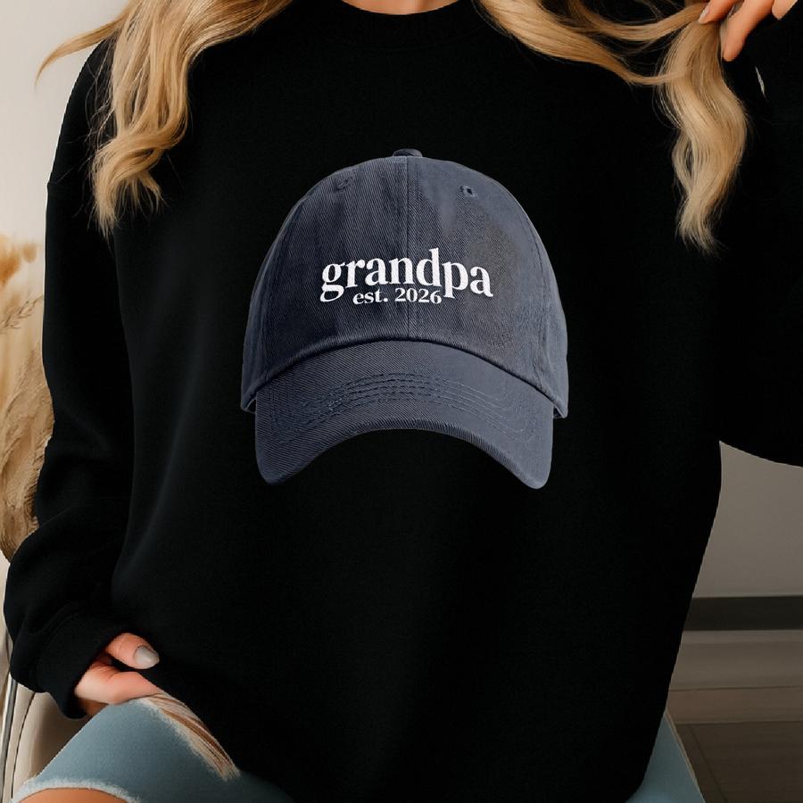 New Grandpa Pop Pop Papa Baby Announcement Baseball Cap Hat Pregnancy Reveal Sweatshirt