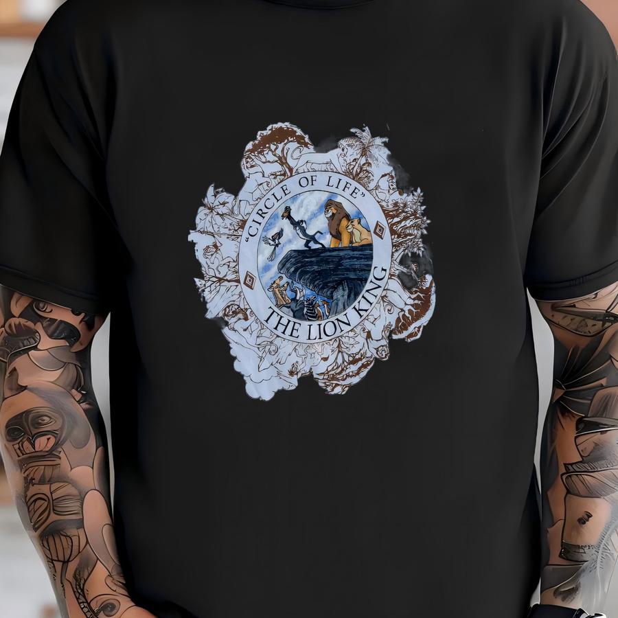 Vintage 90s The Lion King Circle Of Life Simba Designs Movie Promo Graphic Shirt Usa Size Medium T-shirt