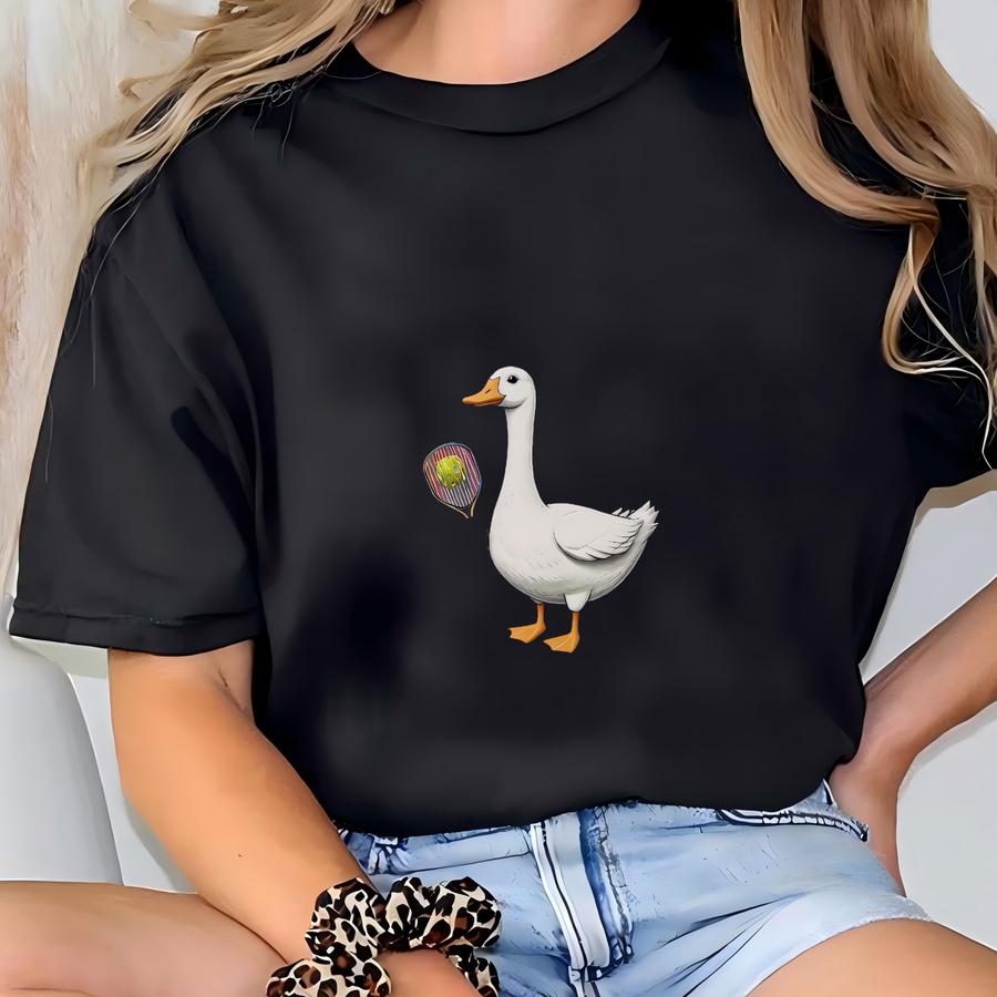 Sorry I'm Late, I Was Busy Playing Pickleball T Shirt, Pickleball Shirt, Funny Goose T Shirt, Tee Retro Funny Meme Gift, Funny Goose T-shirt