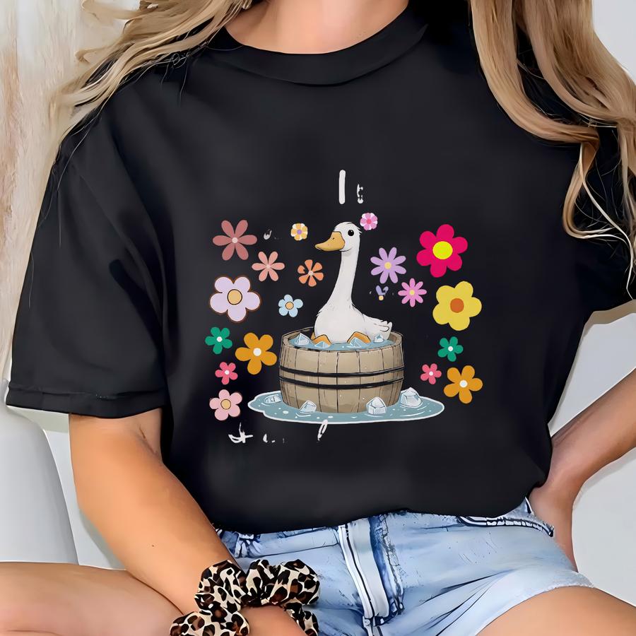Sorry I'm Late, I Was Busy Chilling, Ice Plunge T Shirt, Silly Goose Polar Plunge Shirt, Funny Goose T Shirt, T Retro Funny Meme Gift T-shirt