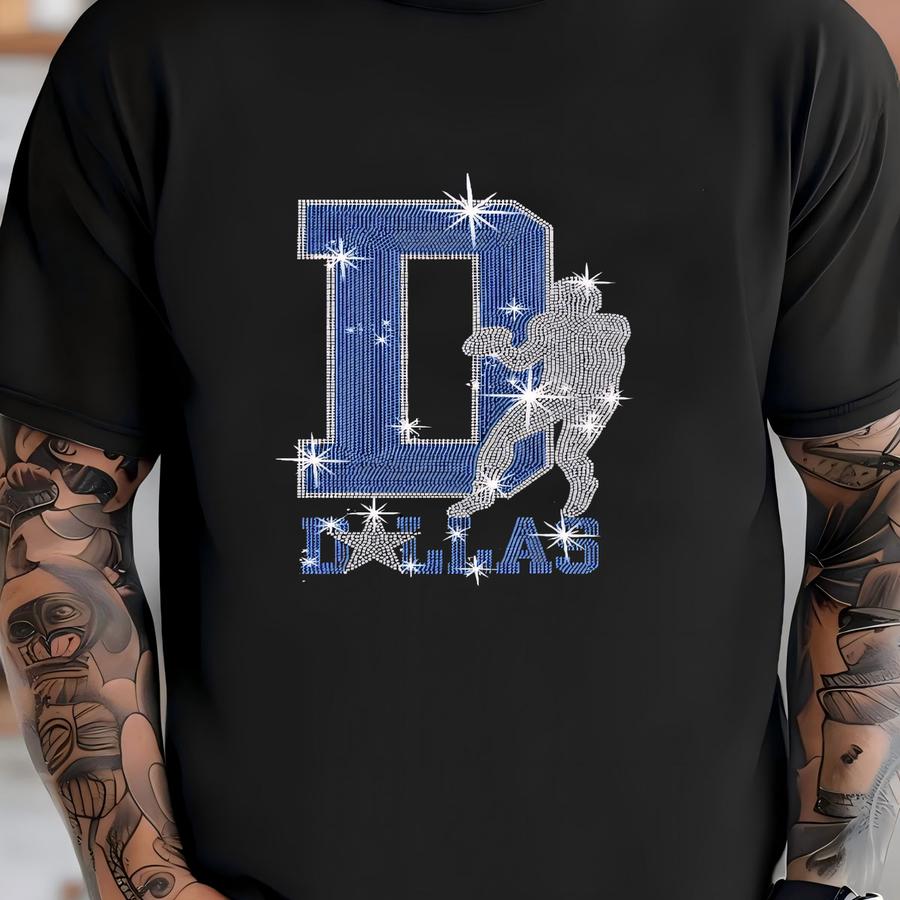Rhinestone Football Shirt: Sparkling Game Day Tee T-shirt