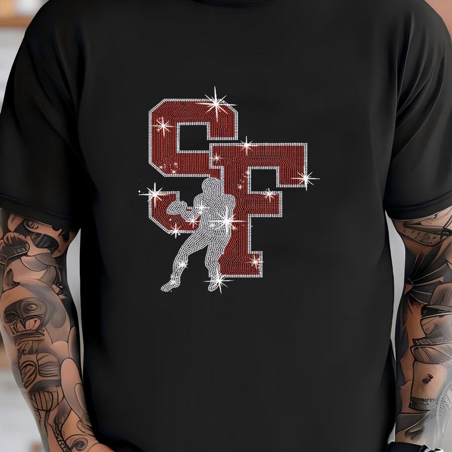 San Francisco Rhinestone Football Shirt: Game Day Fan Tee T-shirt