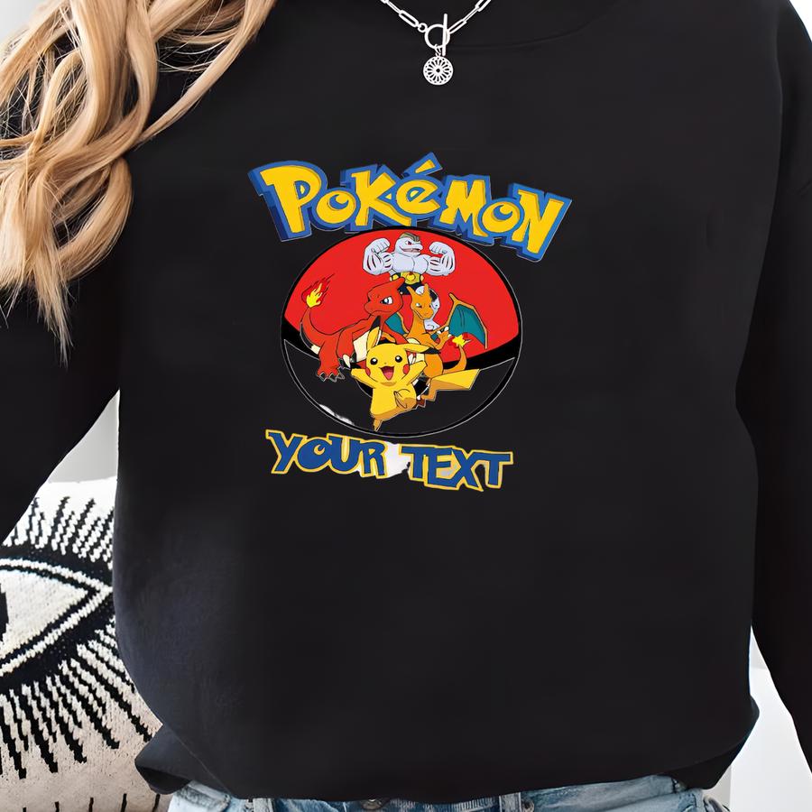 Personalized Birthday Shirt,poke Mon Shirt,birthday Shirts,family Birthday Shirt,poke Birthday Shirt,monster Cartoon Movie Pika Shirt Sweatshirt
