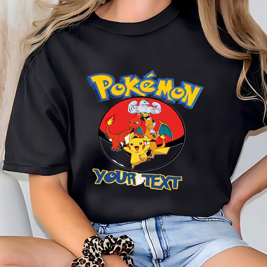 Personalized Birthday Shirt,poke Mon Shirt,birthday Shirts,family Birthday Shirt,poke Birthday Shirt,monster Cartoon Movie Pika Shirt T-shirt