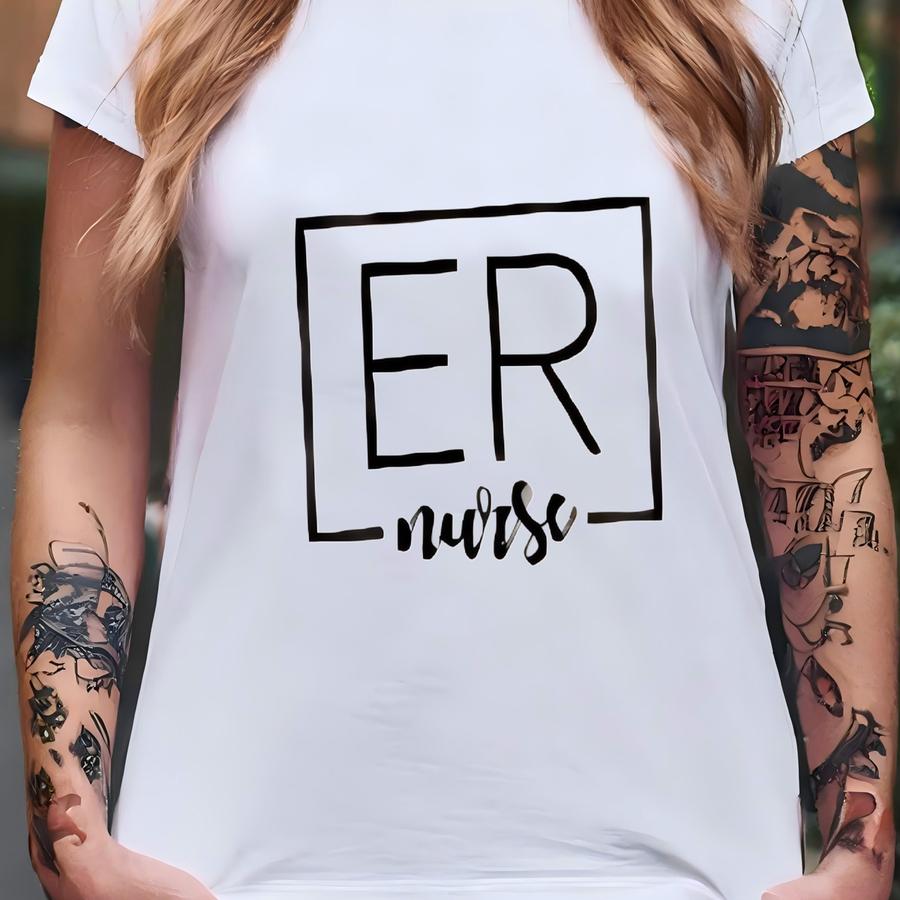 Emergency Nurse Long Sve, For Er Nurse, Emergency Nurse Tee, Gift For Ed Rn, Grad Gift Nursing Hoodies,tshirt Registered Emergency Nurse T-shirt