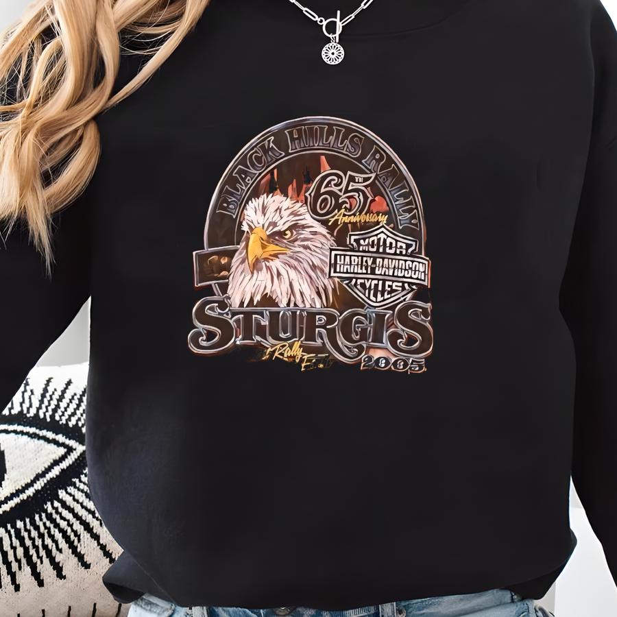 Vintage Y2k 2005 Sturgis Black Hills Rally Orange Bleached Shirt Mens M Sweatshirt